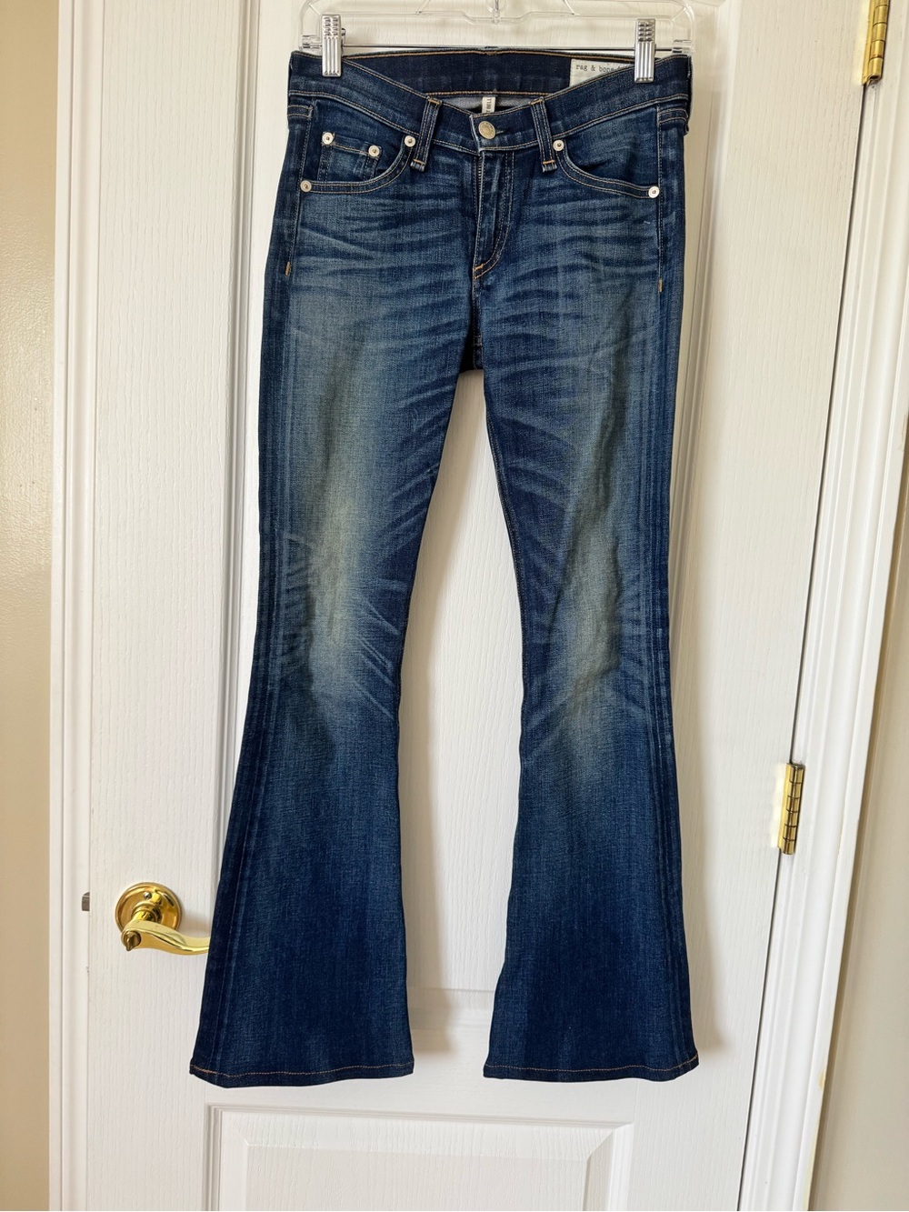 Rag & Bone Elephant Bell Jeans Size 26 Dark Wash Flare Bell Bottom Stretch Denim